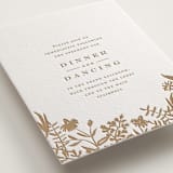 "Morning Fields" - Letterpress Reception Cards in Matte Gold by Amy Kross - Detail