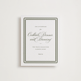 "Bevel" - Letterpress Reception Cards in Moss by Megan Davis - Front