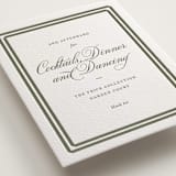 "Bevel" - Letterpress Reception Cards in Moss by Megan Davis - Detail