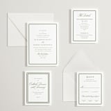 "Bevel" - Letterpress Reception Cards in Artichoke by Megan Davis - Invitation Suite