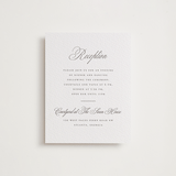 "Calligraphie" - Letterpress Reception Cards in Graphite by Wildfield Paper Co - Front