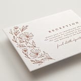 "Pressed Botanicals" - Letterpress Reception Cards in Burnt Rose by Heather Cairl - Detail