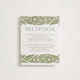 "Printed Floral" - Letterpress Reception Cards in Pistachio by Katharine Watson - Front