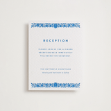 "floral stamp" - Letterpress Reception Cards in Sapphire by Stephanie Hawkes - Front
