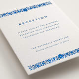 "floral stamp" - Letterpress Reception Cards in Sapphire by Stephanie Hawkes - Detail