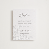 "Vine" - Letterpress Reception Cards in Warm Gray by Wildfield Paper Co - Front