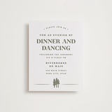 "Sequoia" - Letterpress Reception Cards in Moss by Robert and Stella - Front
