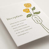 "cottage flowers" - Letterpress Reception Cards in Coffee by Jessica Yeo - Detail