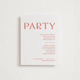 "Boldly" - Letterpress Reception Cards in Neon Orange by Blustery August - Front