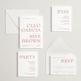 "Boldly" - Letterpress Reception Cards in Grapefruit by Blustery August - Invitation Suite