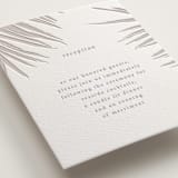 "Gilded Palm" - Letterpress Reception Cards in Ash by Melinda Denison - Detail