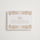 "Ornate Frame" - Letterpress Reception Cards in Faux Gold by Mansi Verma - Front