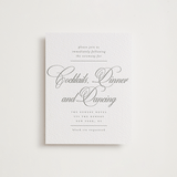 "Sidebar" - Letterpress Reception Cards in Ash by Everett Paper Goods - Front