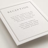 "Formal Serif" - Letterpress Reception Cards in Dove Grey by Nicole Walsh - Detail