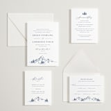 "Arête" - Letterpress Reception Cards in Blueberry by Olivia Raufman - Invitation Suite