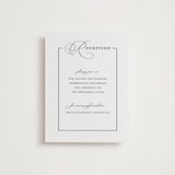 "Monogram Border" - Letterpress Reception Cards in Soft Black by Amy Payne - Front