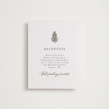 "Evergreens" - Letterpress Reception Cards in Olive by Itsy Belle Studio - Front