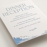 "the cliff" - Letterpress Reception Cards in Provincial Blue by Tennie and Co. - Detail