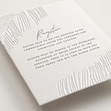"Palm Arbor" - Letterpress Reception Cards in Graphite by Owl and Toad - Detail