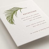 "Palm" - Letterpress Reception Cards in Pistachio by Melinda Denison - Detail