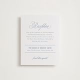 "Simple Formality" - Letterpress Reception Cards in Provincial Blue by Everett Paper Goods - Front