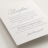 "Simple Formality" - Letterpress Reception Cards in Provincial Blue by Everett Paper Goods - Detail