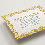 "Good Vibes" - Letterpress Reception Cards in Seafoam by Claudia Orengo - Detail
