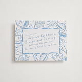 "Shoreline" - Letterpress Reception Cards in Sky Blue by Oscar and Emma - Karly Depew - Front