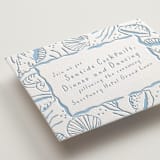 "Shoreline" - Letterpress Reception Cards in Sky Blue by Oscar and Emma - Karly Depew - Detail