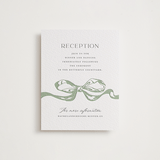 "Big Bow" - Letterpress Reception Cards in Mint by Teju Reval - Front