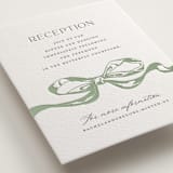 "Big Bow" - Letterpress Reception Cards in Mint by Teju Reval - Detail