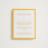 "Color Tone" - Letterpress Reception Cards in Dandelion by Kindred Fields - Front