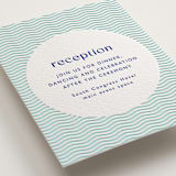 "With a Twist" - Letterpress Reception Cards in Blue Violet by Olivia Raufman - Detail