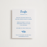 "Sketched Crest" - Letterpress Reception Cards in Sapphire by Jenna Holcomb - Front