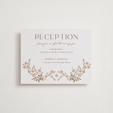 "Wildflower Garland" - Letterpress Reception Cards in Matte Gold by Susan Zinader - Front