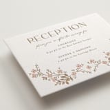 "Wildflower Garland" - Letterpress Reception Cards in Matte Gold by Susan Zinader - Detail