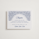 "Acanthus leaves" - Letterpress Reception Cards in Lapis by Yuliya Evseeva - Front