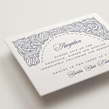 "Acanthus leaves" - Letterpress Reception Cards in Lapis by Yuliya Evseeva - Detail