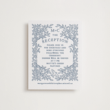 "Whimsical Woodland" - Letterpress Reception Cards in Indigo by Paper Sun Studio - Front