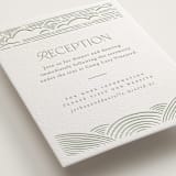 "Vineyard Vows" - Letterpress Reception Cards in Mint by Pink House Press - Detail