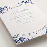 "Porcelain Garden" - Letterpress Reception Cards in Lapis by Corinne Malesic - Detail