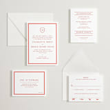 "Racquet" - Letterpress Reception Cards in Verona Sunset by Megan Davis - Invitation Suite