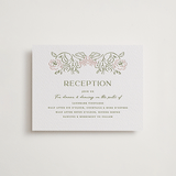 "Sketched Foliage" - Letterpress Reception Cards in Nude by Susan Zinader - Front