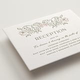 "Sketched Foliage" - Letterpress Reception Cards in Nude by Susan Zinader - Detail