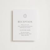 "Minimalist Monogram" - Letterpress Reception Cards in Soft Black by Olivia Raufman - Front