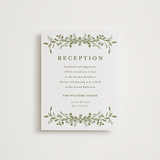 "Greenery Vine" - Letterpress Reception Cards in Pistachio by Susan Moyal - Front
