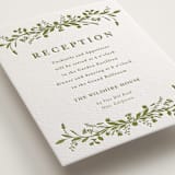 "Greenery Vine" - Letterpress Reception Cards in Pistachio by Susan Moyal - Detail