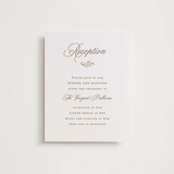 "Vineyard Script" - Letterpress Reception Cards in Matte Gold by Hooray Creative - Front