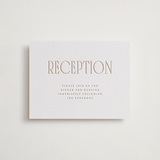 "title" - Letterpress Reception Cards in Latte by JoAnn Jinks - Front