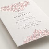 "Hydrangea Blooms" - Letterpress Reception Cards in Blush by Paula Pecevich - Detail